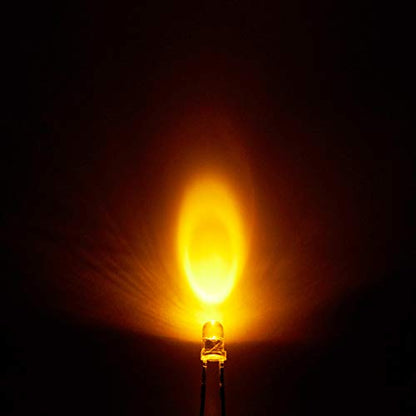 CHANZON 100 pcs 3mm Yellow LED Diode Lights (DC 2V 20mA) - color: G) Yellow, size: 3mm Round Top
