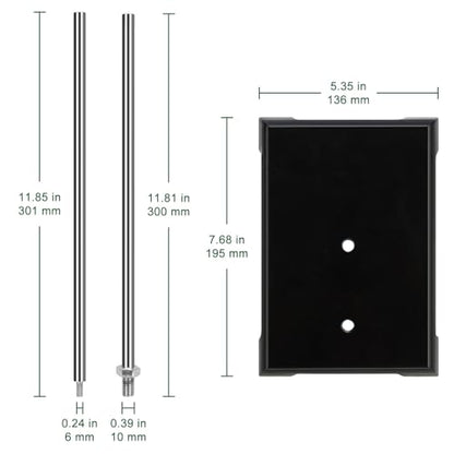 FunChem Heavy-Duty Lab Stand with Electroplated Steel Rod & Cast Iron Base, Stable Support for Laboratory Equipment