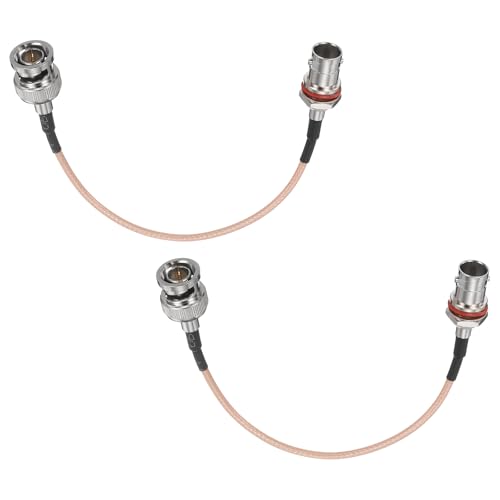 MECCANIXITY 0.66FT 3G-SDI Cable BNC Male to Female 75 Ohm Orange 2Pack - size: 0.66 FT