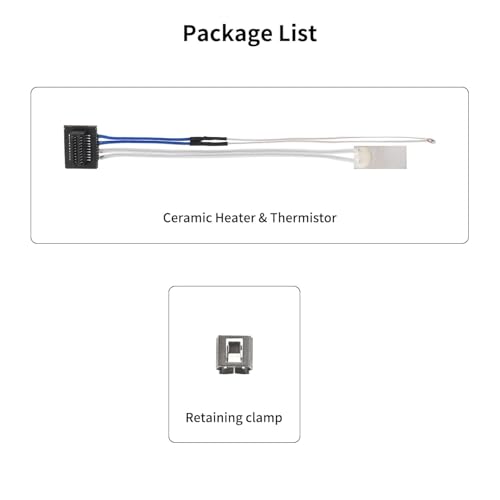 HICTOP Ceramic Heater and Thermistor for Bambu lab 3D Printers (for Bambu Lab P1 Series - 2pcs) - style: For Bambu Lab P1 Series - 2pcs