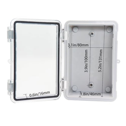 Waterproof Electrical Box Dustproof Junction Box Weatherproof IP67 ABS Plastic Enclosure Switch Router Project Box with Mounting Plate with Wall Bracket 2 Cable Glands Clear 5.9"x3.9"x2.8" - color: Clear, size: 5.9" x 3.9" x 2.8" 1pc
