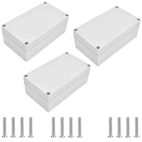 IP67 Weatherproof Electrical Project Boxes,Nineleaf PVC/ABS DIY Plastic Enclosure Box 6.1x3.5x2.3Inch,Indoor/Outdoor Watertight Enclosure Box,3PK