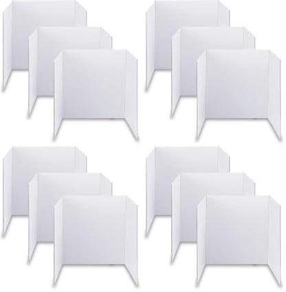 3 pcs Small White Tri-Fold Display Boards, 21 x 14 Inches Corrugated Trifold Poster Boards for School Projects, Science Fairs, Business Presentations and Exhibitions (Pack of 4) - size: 21 x 14 inches (Pack of 4)