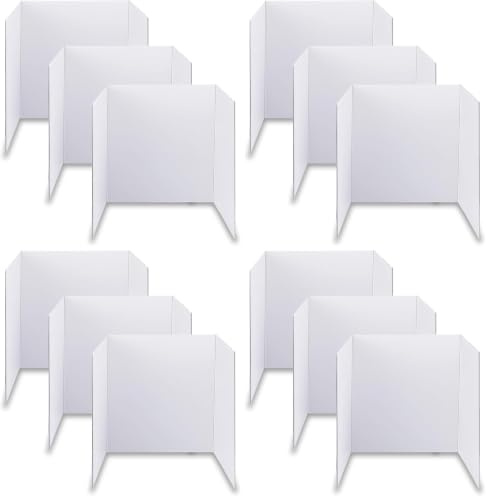 3 pcs Small White Tri-Fold Display Boards, 21 x 14 Inches Corrugated Trifold Poster Boards for School Projects, Science Fairs, Business Presentations and Exhibitions (Pack of 4) - size: 21 x 14 inches (Pack of 4)