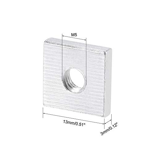 uxcell Square Nuts, M5x13mmx3mm Zinc-Plated Metric Coarse Thread Assortment Kit, 25 Pcs - size: M5x13mmx3mm