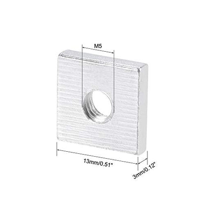 uxcell Square Nuts, M5x13mmx3mm Zinc-Plated Metric Coarse Thread Assortment Kit, 25 Pcs - size: M5x13mmx3mm