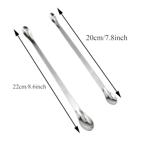 1Set Stainless Steel Micro Sampling Spoons Spatula Combination Reagent Spoons Laboratory Supplies (Pack of 4)