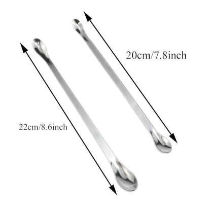 1Set Stainless Steel Micro Sampling Spoons Spatula Combination Reagent Spoons Laboratory Supplies (Pack of 4)