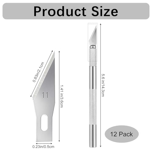12 Pack Exacto Knife Set, Metal Craft Knives Kit, Hobby Knife Set, Blade Precision Knifes for DIY Crafts, Arts, Trimming, Cutting, Carving