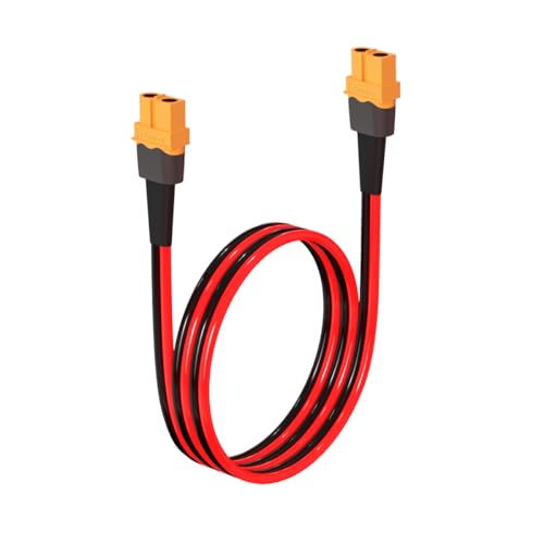 ELFCULB XT60 Female to Female Extension Cable 10AWG 2FT - Heavy Duty Power Cord for RC Cars, Batteries, and Portable Power Stations - color: 10AWG XT60 Female to Female, size: 2FT