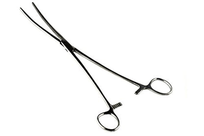 SE 12-Inch Stainless Steel Curved Forceps - Self-Locking, Serrated Tip for Precision Grip and Clamping - Perfect for Crafting, Fishing Tasks, Jewelry Making, and More! -613FC - size: 12", style: Curved