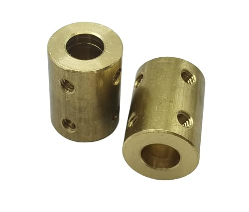5pcs 8mm to 10mm Bore Rigid Coupling Set Screws,Brass Motor Shaft Coupling Coupler Connector with Screws and Wrench for 3D Printer DIY Encoder Car Model Shaft RC Robot - size: 8mm to 10mm