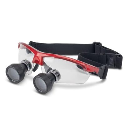 Practicon TTL Easy Size 3X Loupes Kit, Measure and Size Through The Lens Loupes, Red Frame - color: Red, style: 3.0X