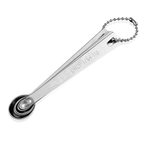 Mini Measuring Spoons Set 10pcs, Drop, Smidgen, Pinch, Dash, Tad - color: E: Metal Silver 10pcs