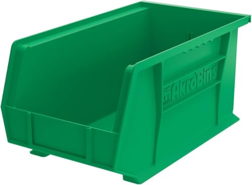 Akro-Mils 30240 AkroBins Plastic Hanging Stackable Storage Organizer Bin, 15-Inch x 8-Inch x 7-Inch, Green, 12-Pack - color: Green