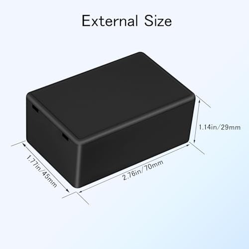 Project Box 8 Pieces Electrical Box Small Junction Box ABS Plastic Enclosure Power Electronic Case Black 2.76" x 1.77" x 1.14"(70 x 45 x 29mm) - color: Black, size: 2.76" x 1.77" x 1.14"