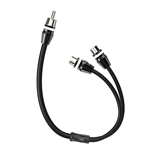 1ft 2 Female to 1 Male RCA Y Adapter Splitter Cable (2 Pack) - color: NP2F1M