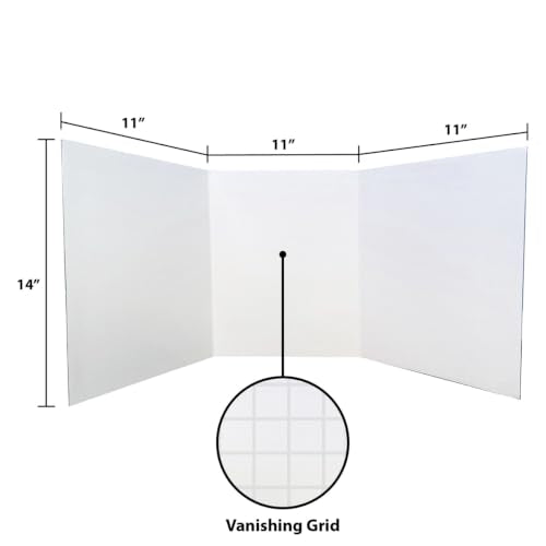 Tri-Fold Project Board 14 x 33 - color: White, size: 14" x 33", 1 Pack