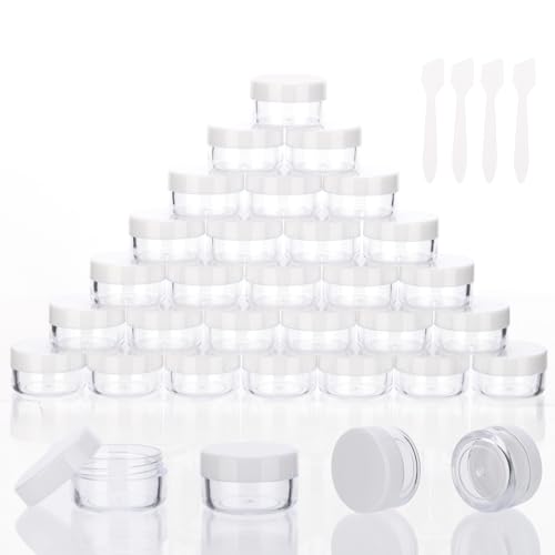 5 Gram Sample Containers 50 Count Small Travel Containers with Lids - color: White