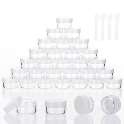 5 Gram Sample Containers 50 Count Small Travel Containers with Lids - color: White