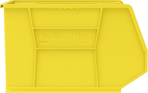 Akro-Mils 30270 AkroBins Plastic Hanging Stackable Storage Organizer Bin, 18-Inch x 16-Inch x 11-Inch, Yellow, 3-Pack - color: Yellow