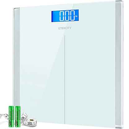 Etekcity Digital Electric Bathroom Scale for Body Weight, 400 lbs, White - color: White, size: 11.8 x 11.8 inches