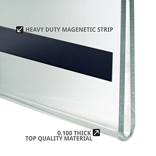 Azar Displays 129920 11" W x 2.5" H Horizontal U-Frame with Magnetic Strips, 10-Pack - size: 11 in W x 2.5 in. H