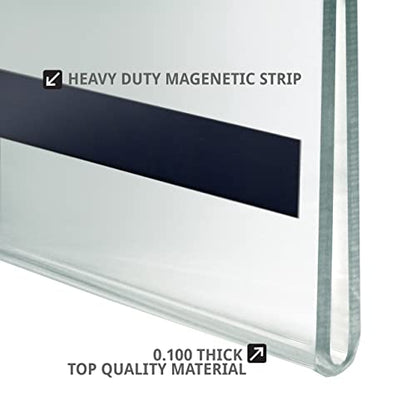 Azar Displays 129920 11" W x 2.5" H Horizontal U-Frame with Magnetic Strips, 10-Pack - size: 11 in W x 2.5 in. H
