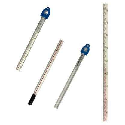 Glass Thermometer -10 to +110C 300 mm for Measuring Water and Liquids