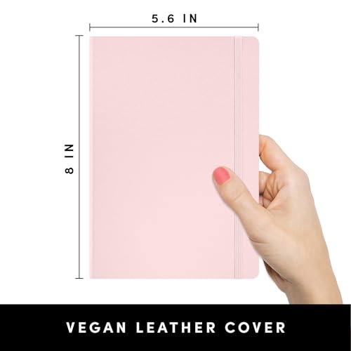 PAPERAGE Lined Journal Notebook, Hardcover Journal for Women & Men, 160 Pages, (5.6 in x 8 in), College Ruled Journaling Notebook for Work, School Supplies & Note Taking, (Blush) - color: Blush, style: A. Lined