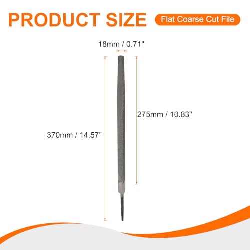 HARFINGTON 2pcs Triangle Coarse Teeth Cut File 12" Double Cut Teeth High Carbon Steel Hand Rasp File Without Handle for Metal Wood Deburring Removing - size: 12", style: Coarse