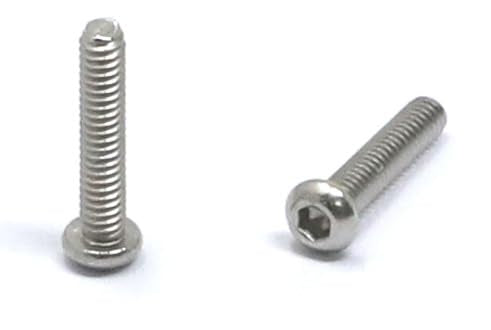 iexcell 100 Pcs M2 x 10mm Thread Pitch 0.4 mm Stainless Steel 304 Hex Socket Button Head Cap Screws Bolts Kit - size: M2 x 10mm