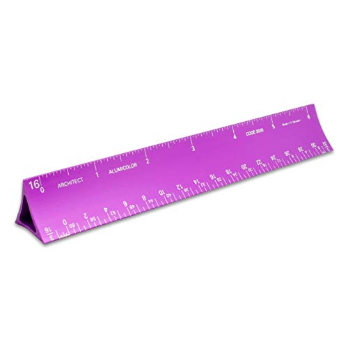 Alumicolor 6-inch Aluminum Architect Hollow Scale for School, Office, Art and Drafting, 6IN, Purple - color: Purple, size: 6IN, style: Architect
