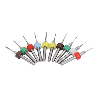 10 Pcs Twist Drill Bit Set, Tungsten Steel Drill Bits, High Hardness, for Drilling and Carving Amber Wax, Circuit Board, Plastic, Cleaning 3D Printer Nozzles