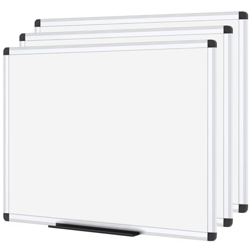VIZ-PRO Magnetic Dry Erase White Board for Wall, 24 x 18 Inches, 3 Pack - size: 24 X 18 Inches (Pack of 3)
