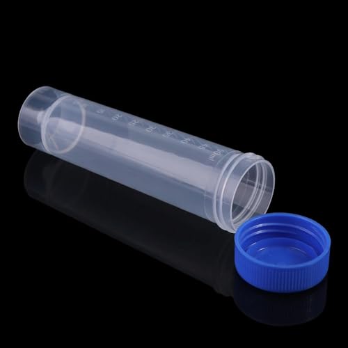 Centrifuge Tubes 10pcs 50ml Lab Analysis Bottles With Screw Cap Flat Bottom Laboratory Fittings With Scale Caps Pack Container