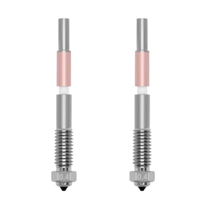 2PCS 0.4mm Bimetal Nozzle for QIDI Q2/Q2C, Quick-Swap Integrated Ceramic Throat Tube Hardened Steel Nozzle All-Metal High Temperature Resistant Hotend Nozzles Replacement for QIDI Q2 3D Printer - style: 2PCS 0.4MM Nozzle