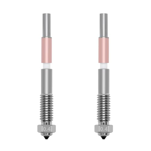 2PCS 0.4mm Bimetal Nozzle for QIDI Q2/Q2C, Quick-Swap Integrated Ceramic Throat Tube Hardened Steel Nozzle All-Metal High Temperature Resistant Hotend Nozzles Replacement for QIDI Q2 3D Printer - style: 2PCS 0.4MM Nozzle