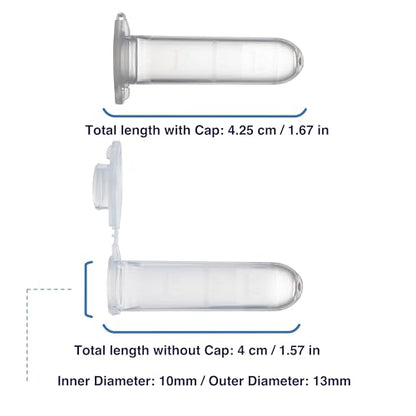 Kashi Scientific 2mL Clear Microcentrifuge Tube with Safe Lock Snap Cap Safety with Graduation, Polypropylene Lab-Grade [2mL Safelock, 500] - size: 2mL, Safelock