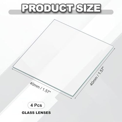 PATIKIL 40x40mm Glass Streak Plate, 4pcs Lab Glass Slides Microscope Glass Slides Optical Optically Clear Glass Slides Smooth Edges High Transparency Transparent Uniform Thickness - size: 40x40mm