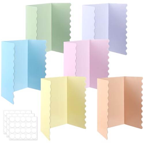6 Pack 24”x16” Trifold Poster Boards Back to School Tri Fold Poster Board Corrugated Scalloped Display Boards Foldable Business Project Board for Presentation Science Fair Event School Project(Pastel) - color: Pastel