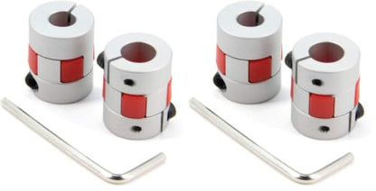 2PCS 8mm to 10mm Aluminium Plum Flexible Shaft Coupling Diameter20mm Length25mm 8x10mm Motor Connector Flexible Coupler for 3D Printer CNC Machine and Servo Stepped Motor（8x10mm） (Pack of 2) - size: D20 L25 (Pack of 2), style: 8x10mm