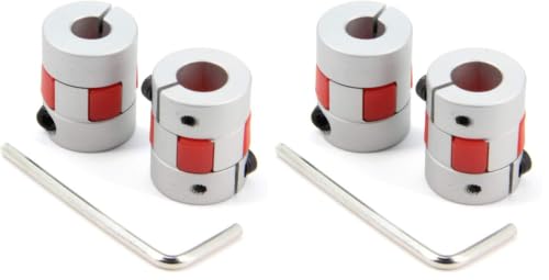 2PCS 8mm to 10mm Aluminium Plum Flexible Shaft Coupling Diameter20mm Length25mm 8x10mm Motor Connector Flexible Coupler for 3D Printer CNC Machine and Servo Stepped Motor（8x10mm） (Pack of 2) - size: D20 L25 (Pack of 2), style: 8x10mm