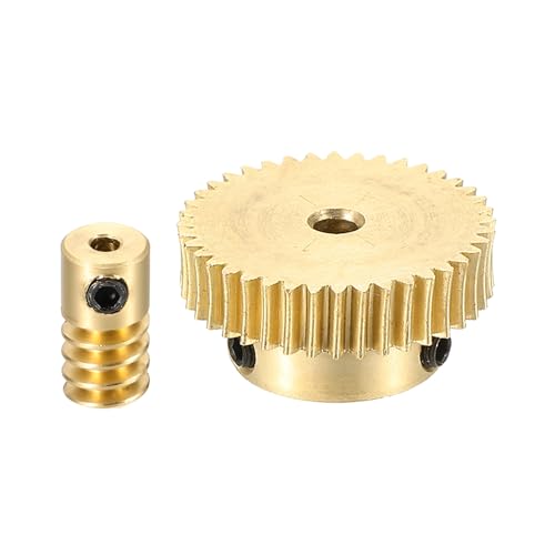 uxcell Worm Gear Set Right Rotation 40T 0.5 Module 1:40 Reduction Rate - size: Gear-3mm, Rod-2mm Bore, style: 0.5M-40T