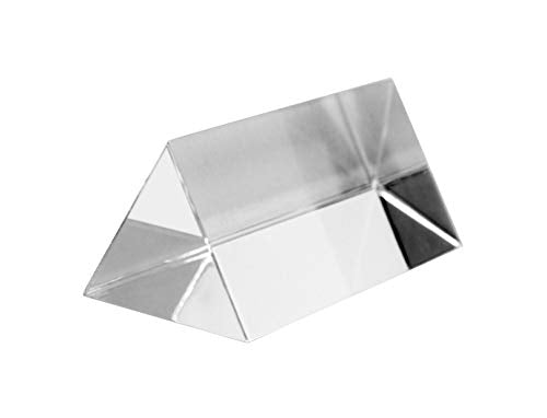 EISCO Equilateral Prism, 2" (50mm) Length, 1" (25mm) Faces - Triangular - Polished Acrylic - Excellent for Physics, Light Refraction & Wavelength Experiments, Photography