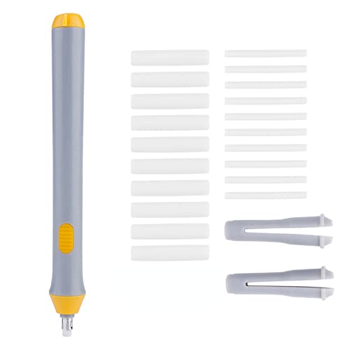 Electric Eraser for Artists - Battery Powered Automatic Pencil Eraser with 22 Refills Drawing & Sketching Tool for Drawing Diameter 2.3mm/0.01inch 5mm/0.2inch (Gray) - color: Gray