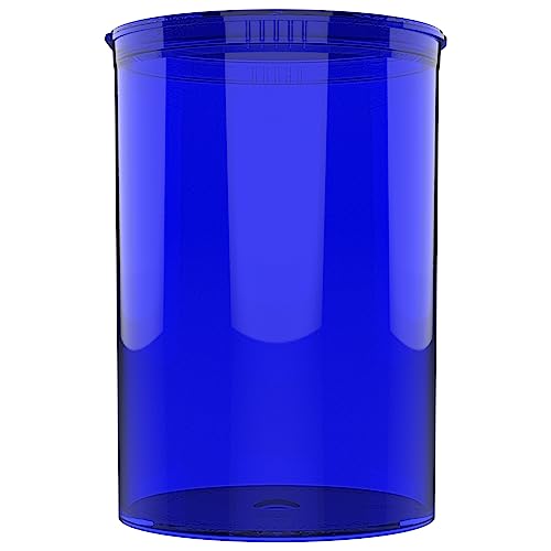 Dragon Chewer 160 Dram CR Plastic Packaging Pop Top Containers - Child Resistant Travel Holder Vial Bottles - 33 qty (Translucent Blue) - color: Translucent Blue