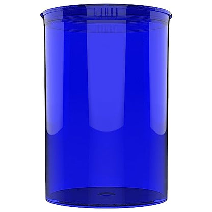 Dragon Chewer 160 Dram CR Plastic Packaging Pop Top Containers - Child Resistant Travel Holder Vial Bottles - 33 qty (Translucent Blue) - color: Translucent Blue