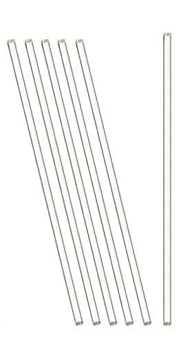 Pack of 6 Lab Glass Stirring Rod 13.8 inch (350mm) Long, 0.25" Diameter with Both Ends Round for Science, Lab, Kitchen, Science Education