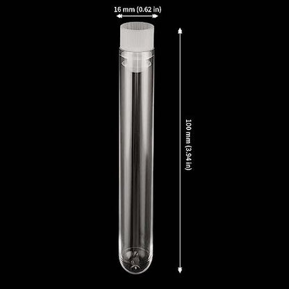 JAPCHET 250 PCS 10 ML Plastic Test Tubes, 16 x 100 MM Clear Test Tubes with Cap Test Tubes Bulk for Experiments and Party Storing - size: 250 Pack 10 ml